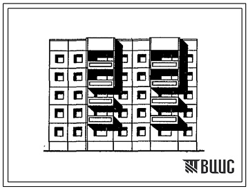 Фасады Типовой проект 97-0308.87 Блок-секция 5-этажная 20-квартирная торцевая левая 1-1-3-4