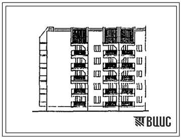 Фасады Типовой проект 236-02с.13.89 Блок-секция 5-этажная 20-квартирная торцовая Т-1.2.2.3 (левая) (для строительства в Закарпатской области)