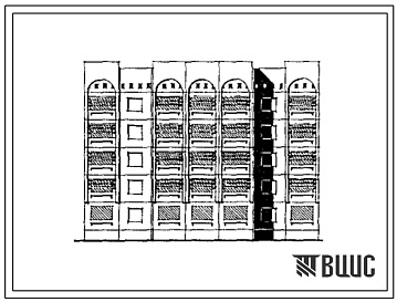 Фасады Типовой проект 165-020с.13.90 Блок-секция 5-этажная 15-квартирная рядовая с торцовыми окончаниями 3Б.2Б.5Б (для строительства в городе Душанбе)