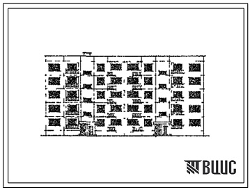 Фасады Типовой проект 138-07с Пятиэтажная рядовая блок-секция на 25 квартир 1Б.2Б.2Б - 3Б.4Б