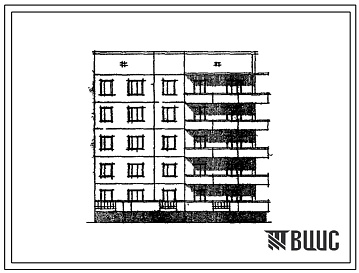 Фасады Типовой проект 108-024 Пятиэтажная крупнопанельная блок-секция на 10 квартир торцевая правая (3Б.5Б)