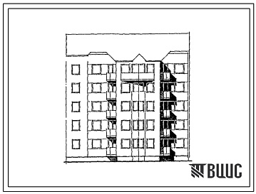 Фасады Типовой проект 103-054.13.90 Блок-секция рядовая с торцевыми окончаниями 5-этажная 15-квартирная 1-2-4 для строительства в Латвийской республике