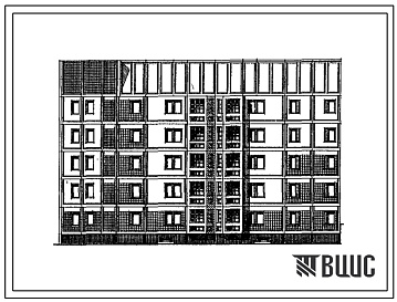 Фасады Типовой проект 97-0403м.13.89 Блок-секция 5-этажная 20-квартирная поворотная левая 2-2-3-4 (для строительства в пос. Синегорье и других районах Магаданской области)