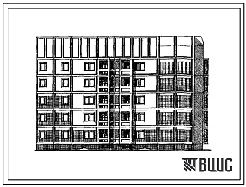 Фасады Типовой проект 97-0400м.13.89 Блок-секция 5-этажная 20-квартирная торцевая правая 2-3-3-3 (для строительства в пос. Синегорье и других районах Магаданской области)