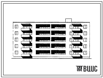 Фасады Типовой проект 85-06 5-этажная 30-квартирная торцовая блок-секция правая 1Б.2Б.3А-1Б.2Б.3А