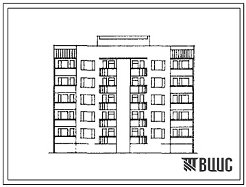 Фасады Типовой проект 244-03.13.90 Блок-секция 5-этажная 20-квартирная рядовая (стены монолитные) с торцовыми окончаниями 2-1-1-2 для г. Тулы и Тульской области