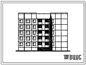 Фасады Типовой проект 112-076.90 Блок-секция 5-этажная 20-квартирная торцевая левая 1.2.3.4