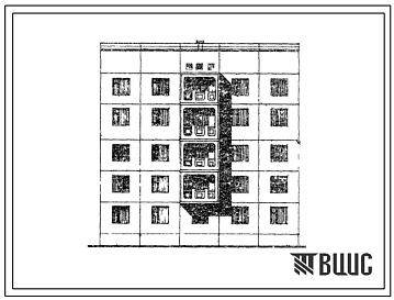 Фасады Типовой проект 183-05с.13.86 Блок-секция 5-этажная 15-квартирная рядовая 2Б-2Б-2Б (для Талды-Курганской области, г. Талды-Курган Казахской ССР)