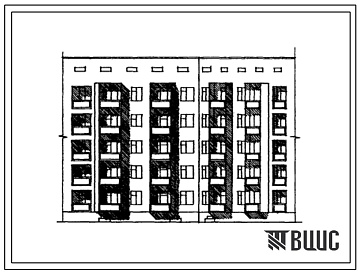 Фасады Типовой проект 175-019с.86 Блок-секция 5-этажная 30-квартирная 3Б.1Б.3Б-3Б.1Б.3Б поворотная прямая