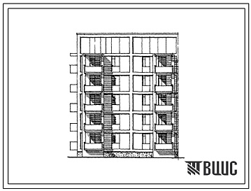 Фасады Типовой проект 172-05с.13.87 Блок-секция поворотная левая 5-этажная 10 квартирная 2Б-4Б для строительства в Молдавской ССР