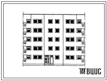 Фасады Типовой проект 156-014.13.86 Блок-секция рядовая 5-этажная 20-квартирная 1А-2А-2Б-2Б (для строительства в Эстонской ССР)