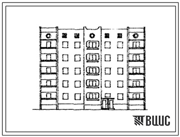 Фасады Типовой проект 153-023с.13.87 5-этажная 20 квартирная блок-секция 3.1-2.3 рядовая обратная со стенами из монолитного железобетона (для Грузинской ССР)