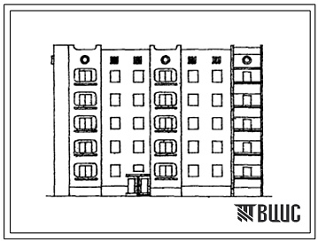 Фасады Типовой проект 153-020с.13.87 5-этажная 20 квартирная блок-секция 3.2-1.3 торцевая левая со стенами из монолитного железобетона (для Грузинской ССР)