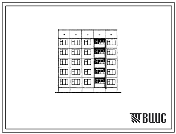 Фасады Типовой проект 121-0173.13.87 Блок-секция 5-этажная 15-квартирная рядовая правая 2-2-2. Для строительства в г.Усть-Каменогорске.