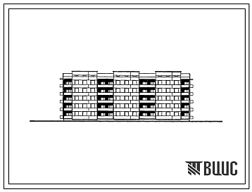 Фасады 111-26-53/1 Пятиэтажный трехсекционный жилой дом на 40 квартир (однокомнатных 1Б-10, двухкомнатных 2Б-10, трехкомнатных 3А-15, четырехкомнатных 4Б-5) наружные стены из керамзитобетонных панелей. Для строительства во 2 и 3 климатических районах Украинской