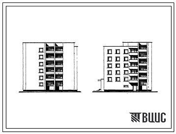 Фасады Типовой проект 117-06 5-этажная блок-секция на 22 квартиры для строительства во 2 строительно-климатической зоне.