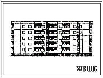 Фасады Типовой проект 120В-03/1 Пятиэтажная блок-секция на 40 квартир (однокомнатных 1Б-10, двухкомнатных Б-10, трехкомнатных 3А-10, 3Б-10). Для строительства во 2В климатическом подрайоне Литовской ССР