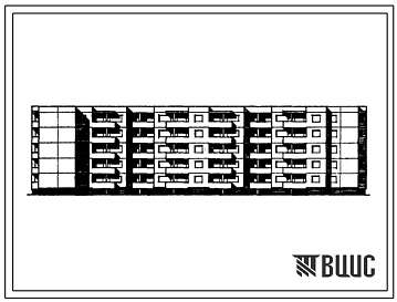 Фасады Типовой проект 111-120В-13/1 Пятиэтажный трехсекционный дом на 60 квартир (однокомнатных 1Б-15, двухкомнатных 2Б-15, трехкомнатных 3А-10, 3Б-20). Для строительства на сложном рельефе во 2В климатическом подрайоне Литовской ССР