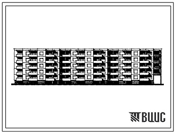 Фасады Типовой проект 111-120В-15/1 Пятиэтажный трехсекционный дом на 60 квартир (однокомнатных 1Б-16, двухкомнатных 2Б-15, трехкомнатных 3А-4, 3Б-25). Для строительства во 2В климатическом подрайоне Литовской ССР