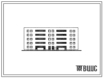 Фасады Типовой проект 166-03/1 Блок-секция пятиэтажная рядовая на 20 квартир (двухкомнатных 2Б-10, трехкомнатных 3Б-10). Для строительства во 2В климатическом подрайоне Литовской ССР