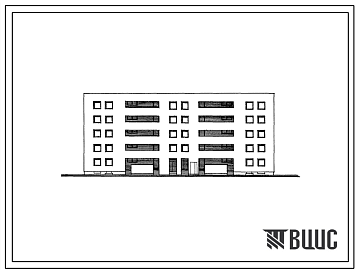Фасады Типовой проект 166-04/1 Блок-секция пятиэтажная рядовая со сквозным проходным на 20 квартир (двухкомнатных 2Б-11, трехкомнатных 3Б-9). Для строительства во 2В климатическом подрайоне Литовской ССР