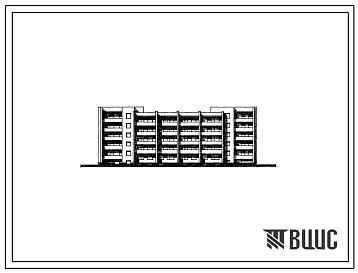 Фасады Типовой проект 1-318-35 Пятиэтажный жилой дом с малыми квартирами на 60 квартир (однокомнатных 1Б-50, двухкомнатных 2Б-10). Для строительства во 2В климатическом подрайоне Литовской ССР