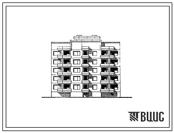 Фасады Типовой проект 120-015.2 Блок-секция рядовая-торцовая пятиэтажная 15-квартирная 1-3-3. Для городского строительства в Литовской ССР.