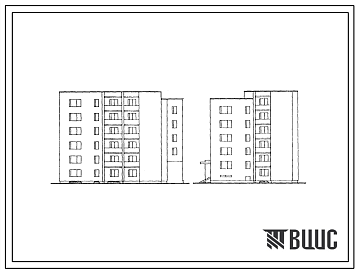 Фасады Типовой проект 117-031.85 Пятиэтажная блок-секция на 22 квартиры