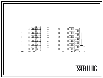Фасады Типовой проект 117-032.85 Пятиэтажная блок-секция на 22 квартиры