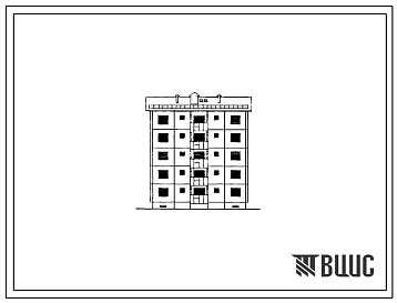 Фасады Типовой проект 69-018с/1 Пятиэтажная блок-секция на 10 квартир (двухкомнатных 2Б-5, трехкомнатных 3А-5). Для строительства в г.Алма-Ата, в районе сейсмичностью 9 баллов