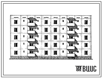 Фасады Типовой проект 69-027.13.87 Пятиэтажная блок-секция двойная на 20 квартир. Для Казахской ССР