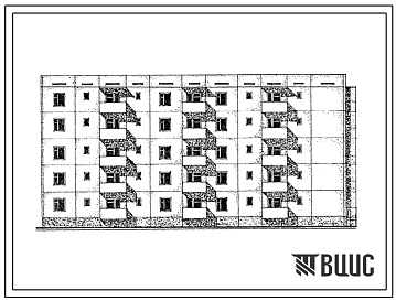 Фасады Типовой проект 69-032.13.87 Пятиэтажная блок-секция двойная с приставной лоджией справа на 20 квартир. Для Казахской ССР