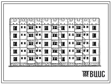 Фасады Типовой проект 69-034с.13.88 Пятиэтажная двойная блок-секция на 20 квартир 3.4-3.2. Для строительства в Казахской ССР.