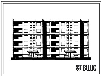 Фасады Типовой проект 111-120-28/1.2 Дом пятиэтажный двухсекционный 25-квартирный. Для строительства в г.Каунасе Литовской ССР.