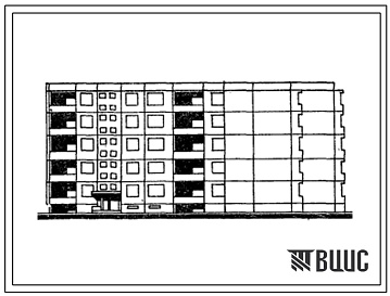 Фасады Типовой проект 111-120-29/1.2 Дом пятиэтажный трехсекционный 45-квартирный. Для строительства в г.Каунасе Литовской ССР.