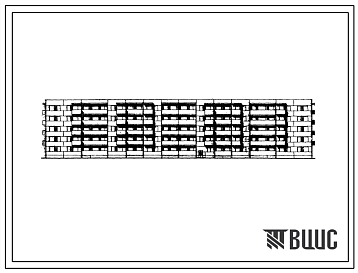 Фасады Типовой проект 111-125-8 Пятиэтажный шестисекционный дом на 89 квартир (однокомнатных 1Б-29, двухкомнатных 2Б-29, трехкомнатных 3А-20,четырехкомнатных 4Б-11) для строительства в 1В, 2Б, 2В, 2Г и 3В климатических подрайонах