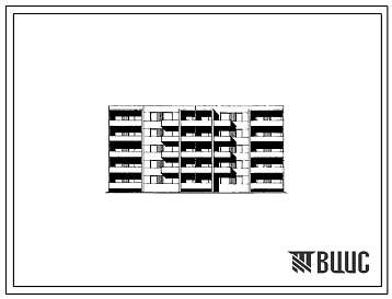 Фасады Типовой проект 125-010 Пятиэтажная блок-секция рядовая на 30 квартир (однокомнатных 1Б-104 двухкомнатных 2Б-104 трехкомнатных 3А-10) с шагом стен 3,2 и 6,4 м для строительства в 1В, 2Б, 2В, 2Г, 3А, 3В климатических подрайонах