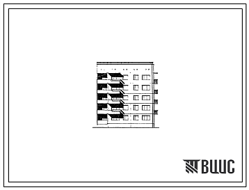 Фасады Типовой проект 135-085/1 Блок-секция пятиэтажная 15-квартирная торцовая (правая) с рядовым окончанием (однокомнатных 1Б-5; двухкомнатных 2Б-5; четырехкомнатных 4А-5).