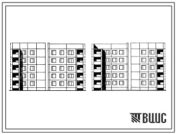 Фасады Типовой проект 125-022 Блок-секции 5-этажные 10-квартирные угловая левая и правая