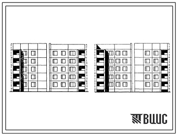 Фасады Типовой проект 125-023 Блок-секции 5-этажные 10-квартирные угловая левая и правая