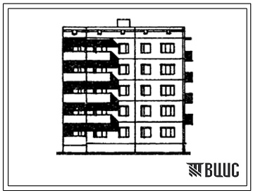 Фасады Типовой проект 75-06/1 Блок-секция 5-этажная 15-квартирная торцевая правая 1Б-2Б-4А
