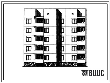 Фасады Типовой проект 135-0192с/1 Блок-секция пятиэтажная 15-квартирная рядовая с торцовыми окончаниями 3Б-1Б-4Б.