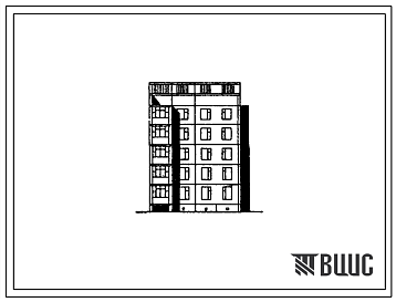 Фасады Типовой проект 125-023/1.2 Пятиэтажная блок-секция угловая правая на 10 квартир. Для строительства в г.Братске и Усть-Илимске