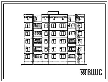 Фасады Типовой проект 135-0279с.13.86 Пятиэтажная блок-секция рядовая на 20 квартир. Для городов Кавминвод Ставропольского края. (Ввод опубл. в И-10-86)