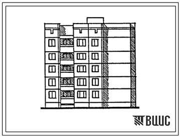 Фасады Типовой проект 135-0281с.13.86 Пятиэтажная блок-секция угловая правая на 20 квартир. Для городов Кавминвод Ставропольского края. (Ввод опубл. в И-10-86)