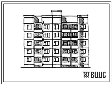 Фасады Типовой проект 135-0282с.13.86 Пятиэтажная блок-секция рядовая на 20 квартир. Для городов Кавминвод Ставропольского края. (Ввод опубл. в И-10-86).