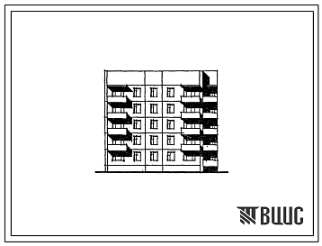 Фасады Типовой проект 135-0364.88 Пятиэтажная блок-секция торцевая левая на 20 квартир. Для строительства в городах и поселках городского типа