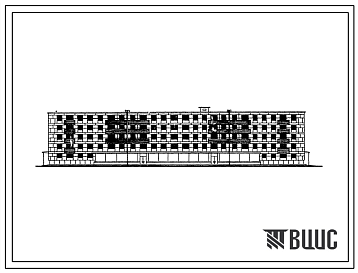 Фасады Типовой проект 1У-438АВ-32Б Пятиэтажный четырехсекционный жилой дом на 70 квартир со стенами из крупных легкобетонных блоков  (однокомнатных  10, двухкомнатных  30, трехкомнатных  20, четырехкомнатных  10).