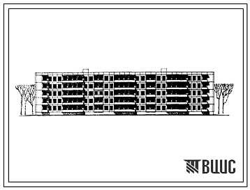 Фасады Типовой проект 1-463Д-31 Пятиэтажный шестисекционный жилой дом с лоджиями и балконами на 100 квартир (однокомнатных-20, двухкомнатных-40, трехкомнатных-30, четырехкомнатных-10).