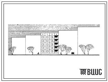 Фасады Типовой проект 95-09 5-этажная крупнопанельная блок-секция рядовая на 10 квартир для строительства в Украинской ССР. Расчетная температура -22С.